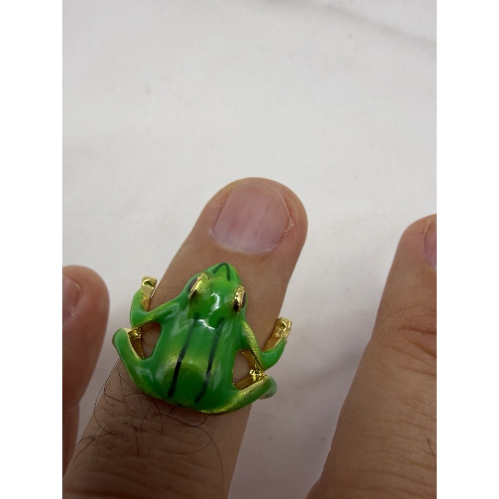 Funny Frog Ring Alloy Open Ring Animal Finger Jewelry Party Accessories